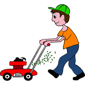 300x300 Man Clipart Mowing Lawn