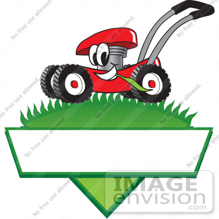 450x450 Clip Art Graphic Of A Red Lawn Mower Mascot Character In Profile