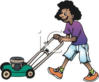 350x289 Woman Clipart Mowing Lawn