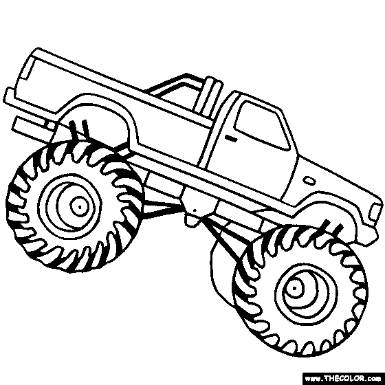 560x560 Monster Truck Black And White Clipart