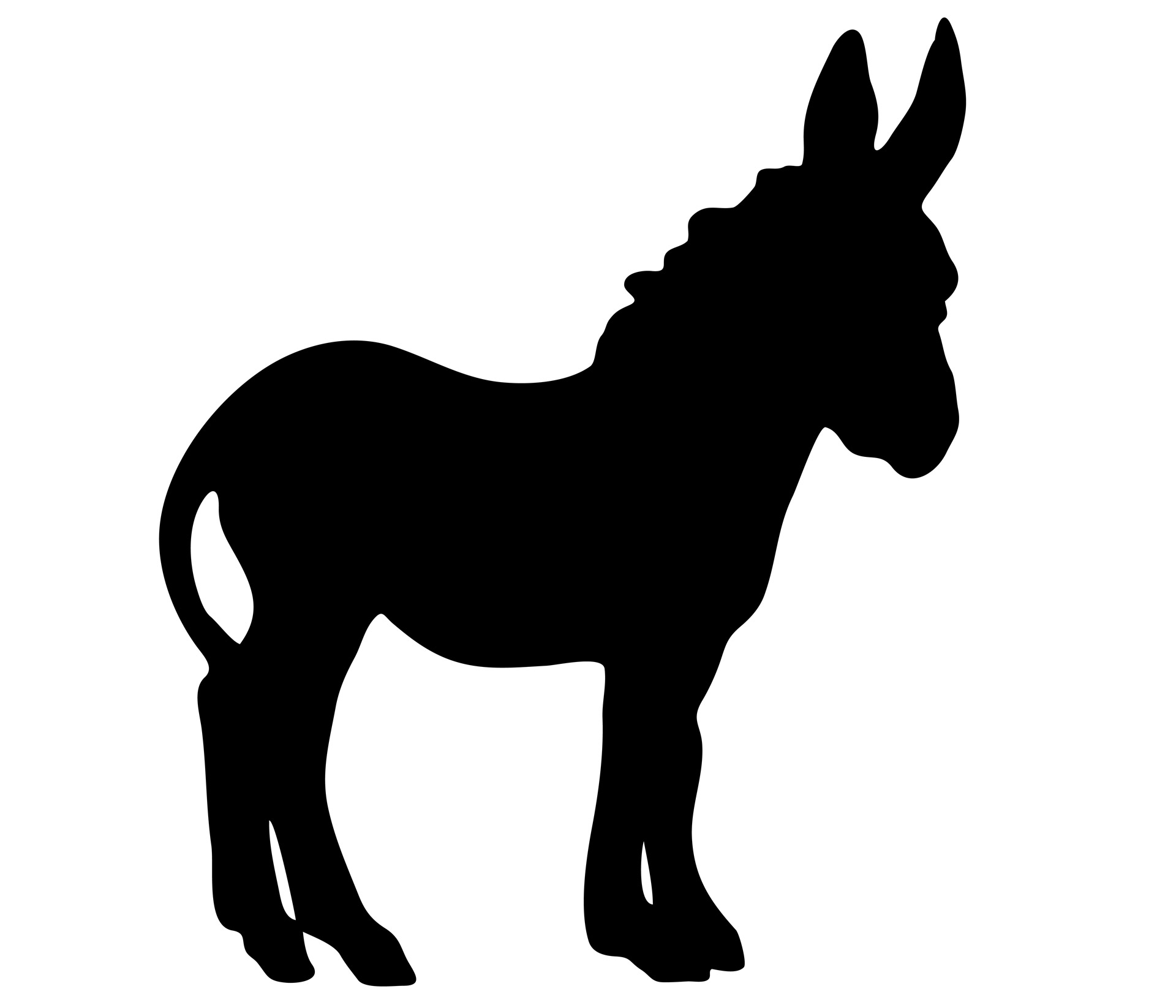 1920x1646 Donkey Clipart Silhouette