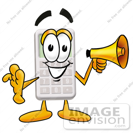 450x450 Cliprt Graphic Of Calculator Cartoon Character Holding