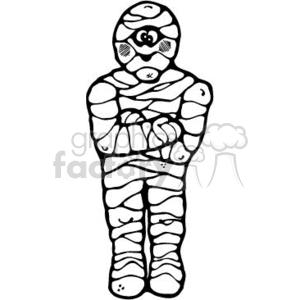 300x300 Royalty Free Black And White Cartoon Mummy 144933 Vector Clip Art