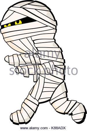 300x449 Cute Mummy Monster Cartoon Isolated On White Background. Black