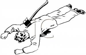 300x191 Man With An Axe In His Back Clip Art Image