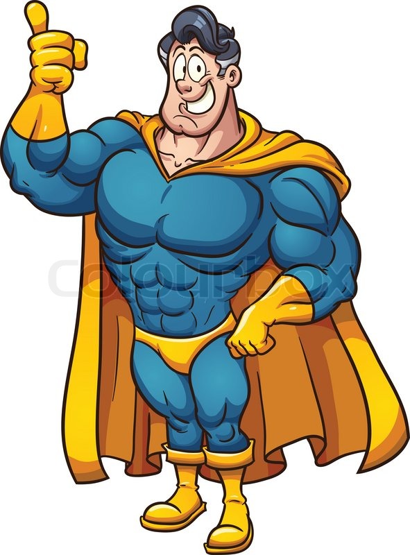 591x800 Cartoon Superhero. Vector Clip Art Illustration With Simple