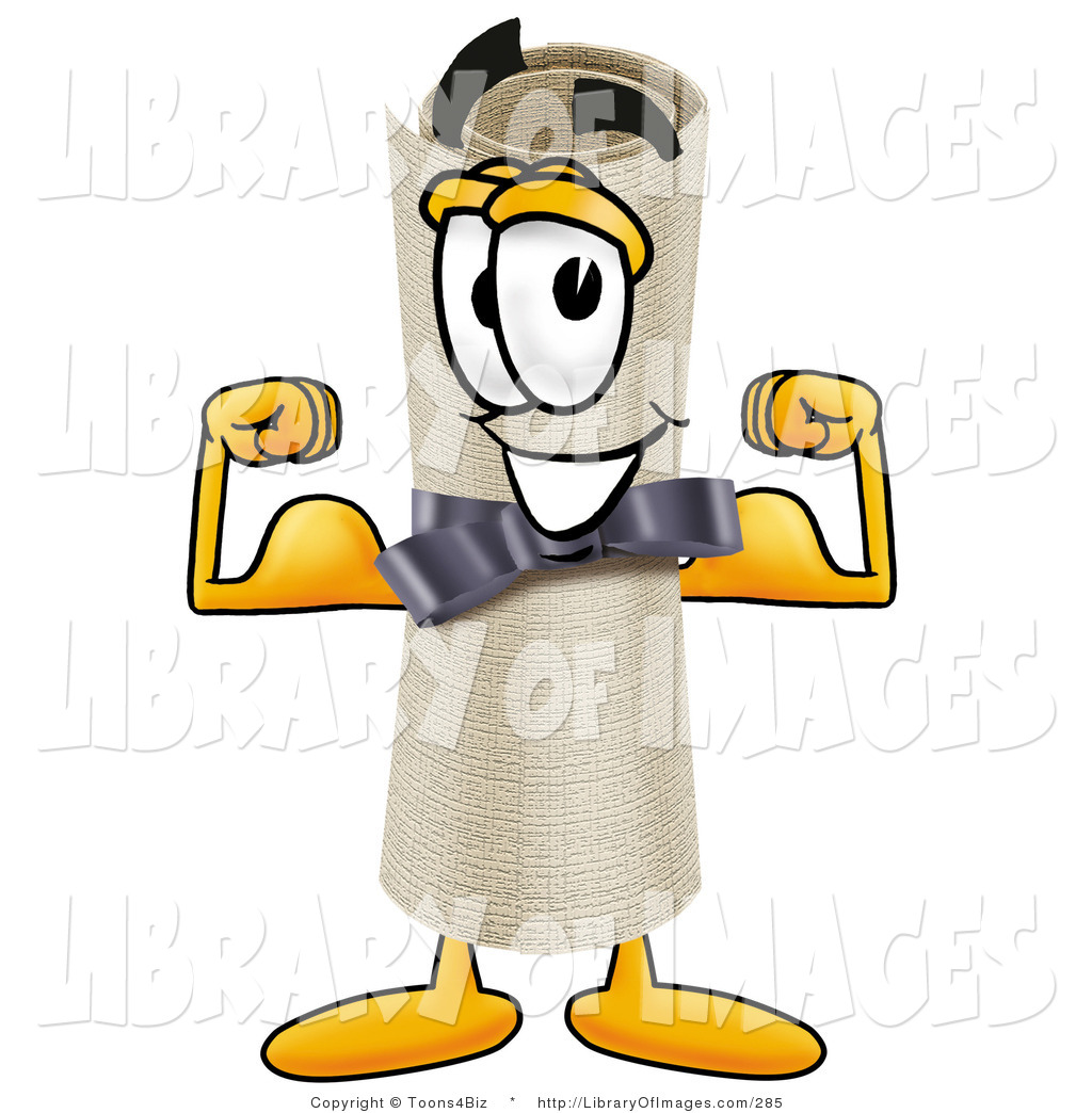 1024x1044 Clip Art Of A Strong Diploma Mascot Cartoon Character Flexing His
