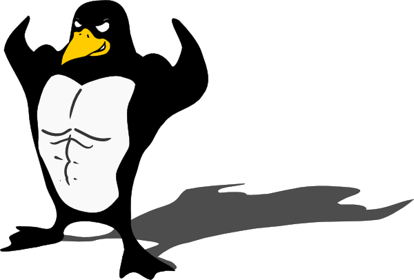 600x406 Muscular Penguin Clip Art