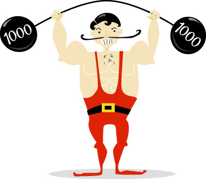 419x365 Caricature Clipart Strong Man