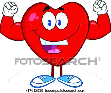 450x377 Clipart Of Heart Showing Muscle Arms K17612535