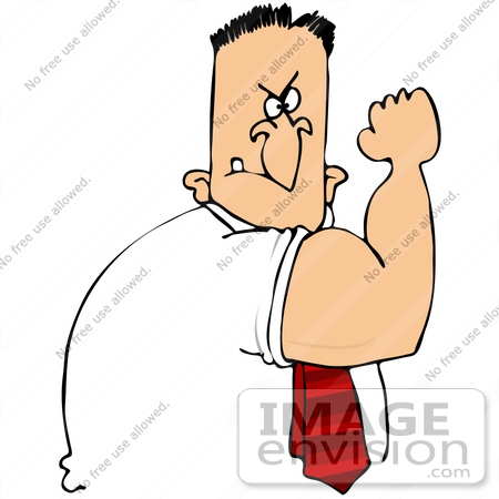 450x450 Clip Art Graphic Of A Caucasian Man Threatening With His Muscles