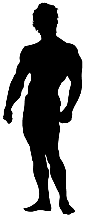 288x720 Silhoutte Muscle Man Clipart