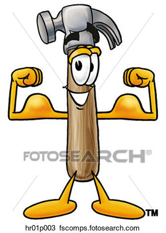 336x470 Clipart Of Hammer Flexing Muscles Hr01p003