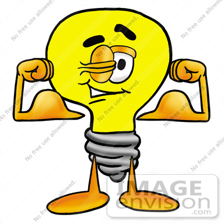 450x450 Clip Art Graphic Of A Yellow Electric Lightbulb Cartoon Character