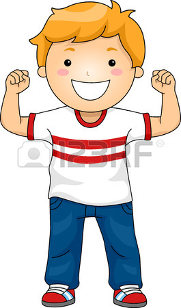 265x450 Illustration Featuring A Boy Flexing His Muscles To Demonstrate