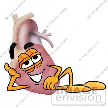 450x450 Clip Art Graphic Of A Human Heart Cartoon Character Resting His