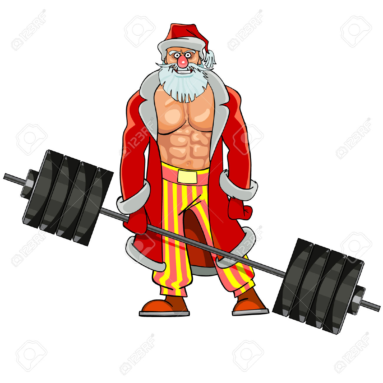 1300x1300 Santa Clipart Muscular