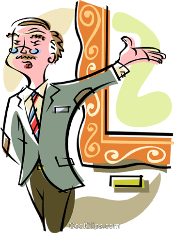 359x480 Art Museum Curator Royalty Free Vector Clip Art Illustration