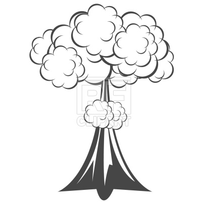 400x400 Nuclear Blast With Mushroom Cloud Royalty Free Vector Clip Art