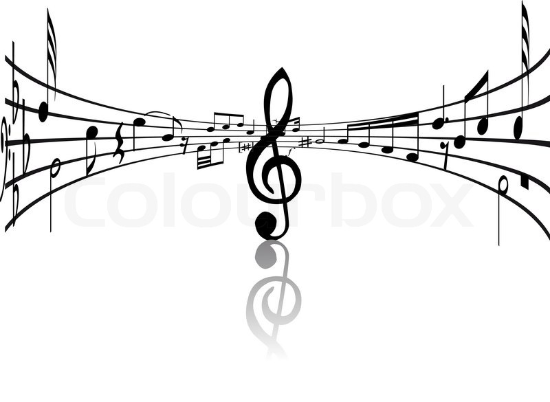 800x585 Abstract Music Background With Different Notes And Lines Stock