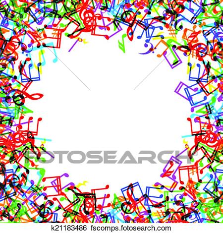 450x470 Clip Art Of Music Notes Border Frame K21183486