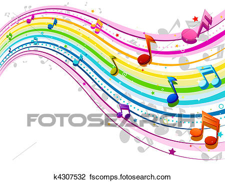 450x365 Clip Art Of Rainbow Music Wave K4307532
