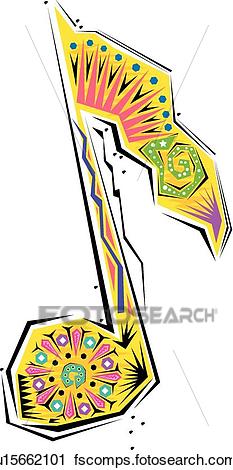 233x470 Clipart Of Fiesta Music Note U15662101