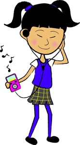 166x300 Listening To Music Clipart