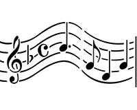 200x160 Musical Notes Border 6 Cake Stencil