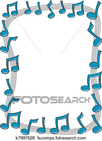 340x470 Clip Art Of Music Note Border K7997528