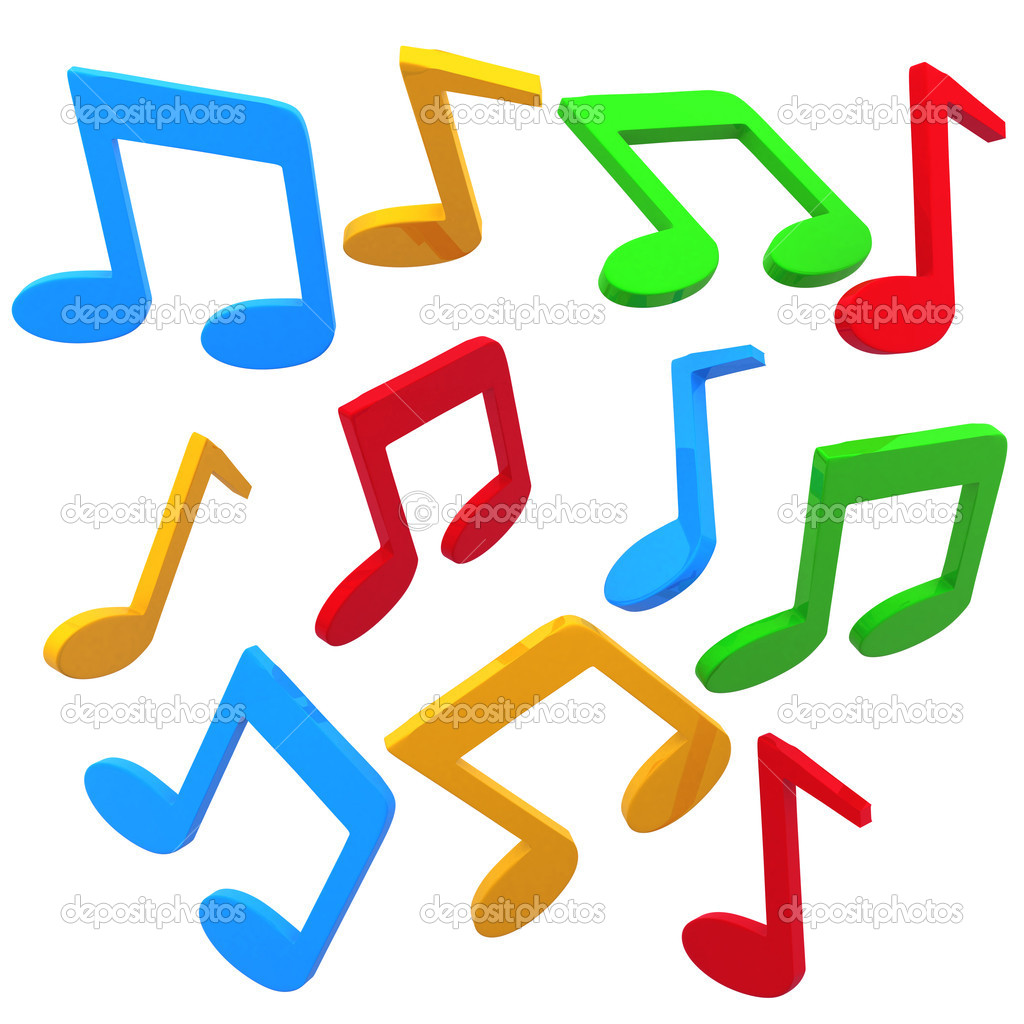 1024x1024 Colorful Music Staff Clipart