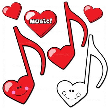 350x350 Music Note Clip Art Music Notes In Heart Design By Dancing
