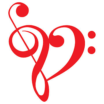 360x360 Music Notes Clipart Red Heart