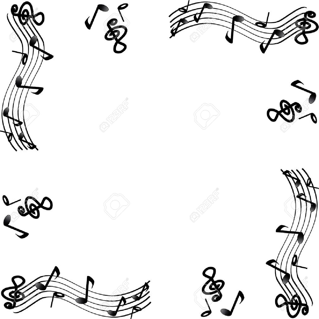 1298x1300 Images Music Note Frame Clip Art