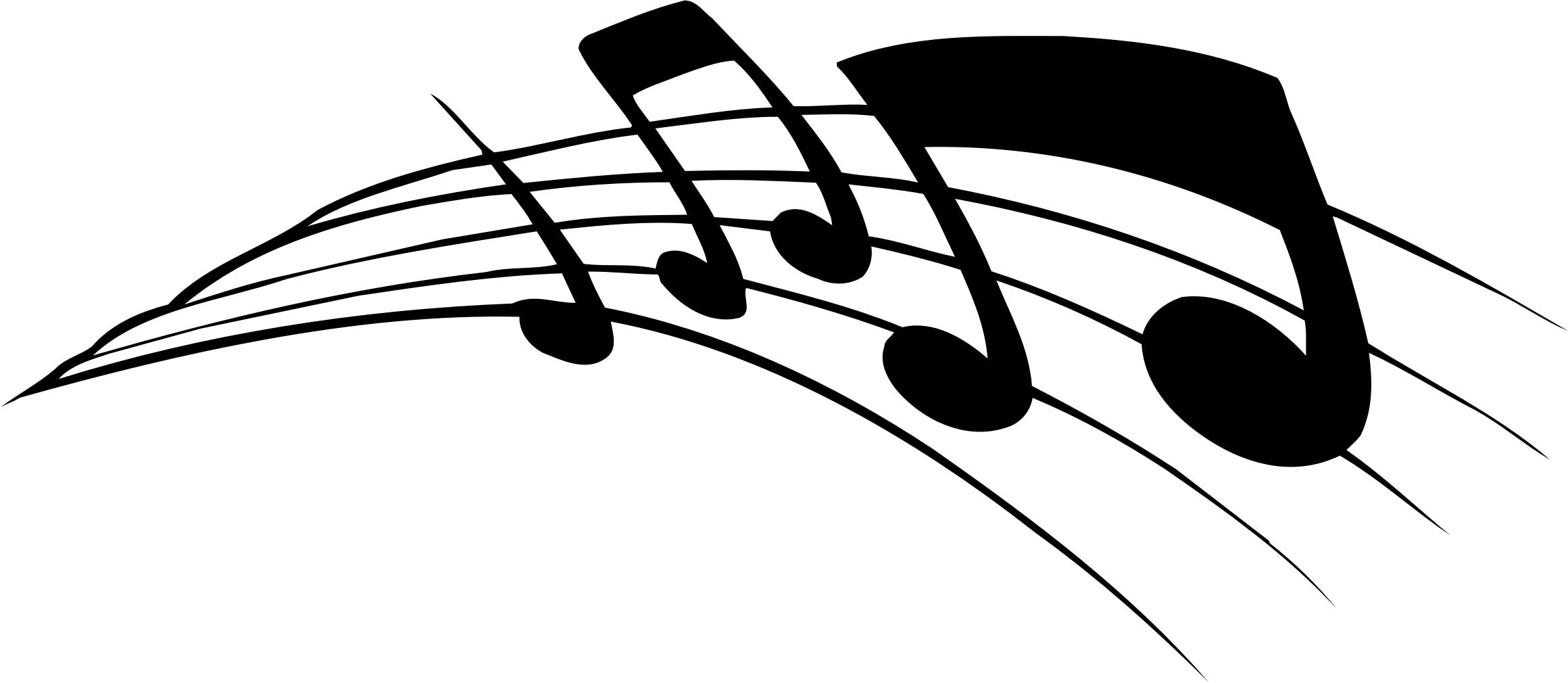 2320x1010 Music Staff Clipart Raseone Music Notes