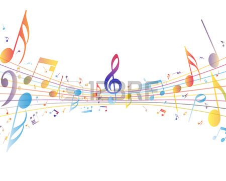 450x360 Musical Design Elements From Music Staff With Treble Clef