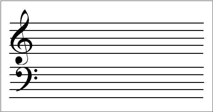Нотный стан скрипичный ключ. Скрипичный ключ и Ноты на нотном стане. Ноты на нотном стане басовый и скрипичный. Нотный стан с басовым ключом и нотами.