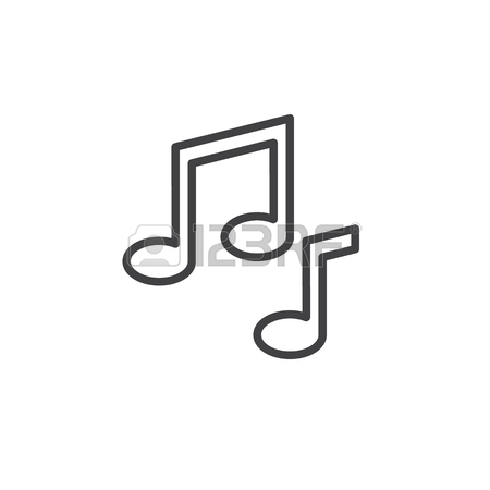 450x450 Musical Note Line Icon, Outline Vector Sign, Linear Style
