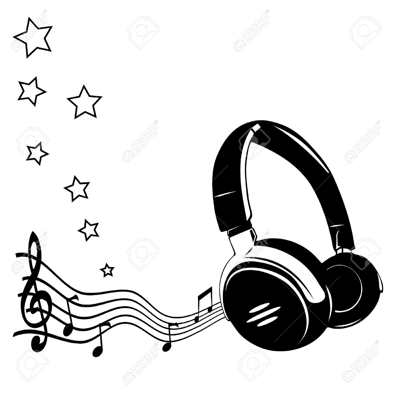 1300x1300 Headphone Music Note Clipart