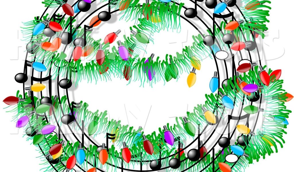 1024x600 Wreath Music Notes Free Clipart Collection