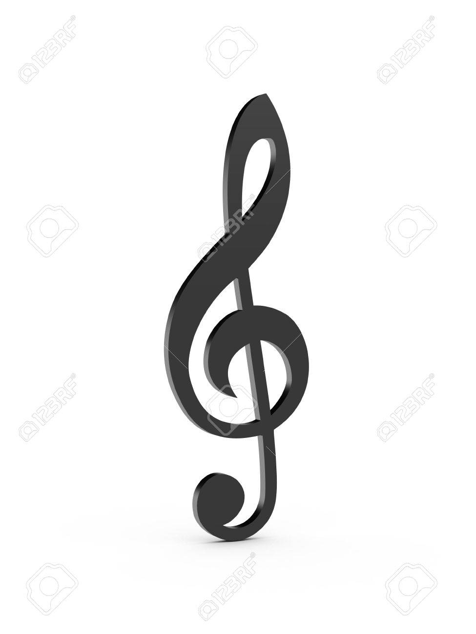 975x1300 Musical Note, Black Treble Clef, Isolated On White Background