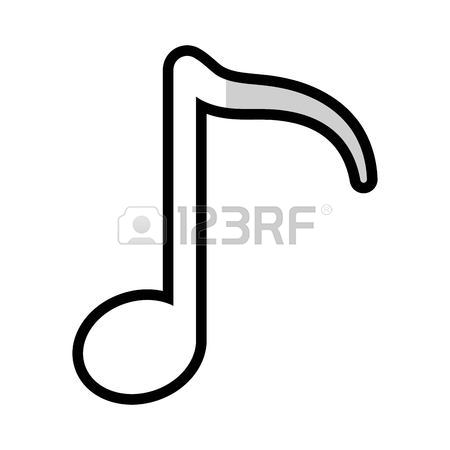 450x450 Treble Clef, Music Note Icon Over White Background. Vector