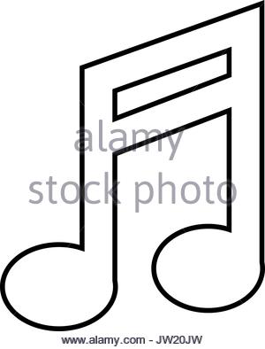 300x394 Musical Note Icon Over White Background. Music Online Concept