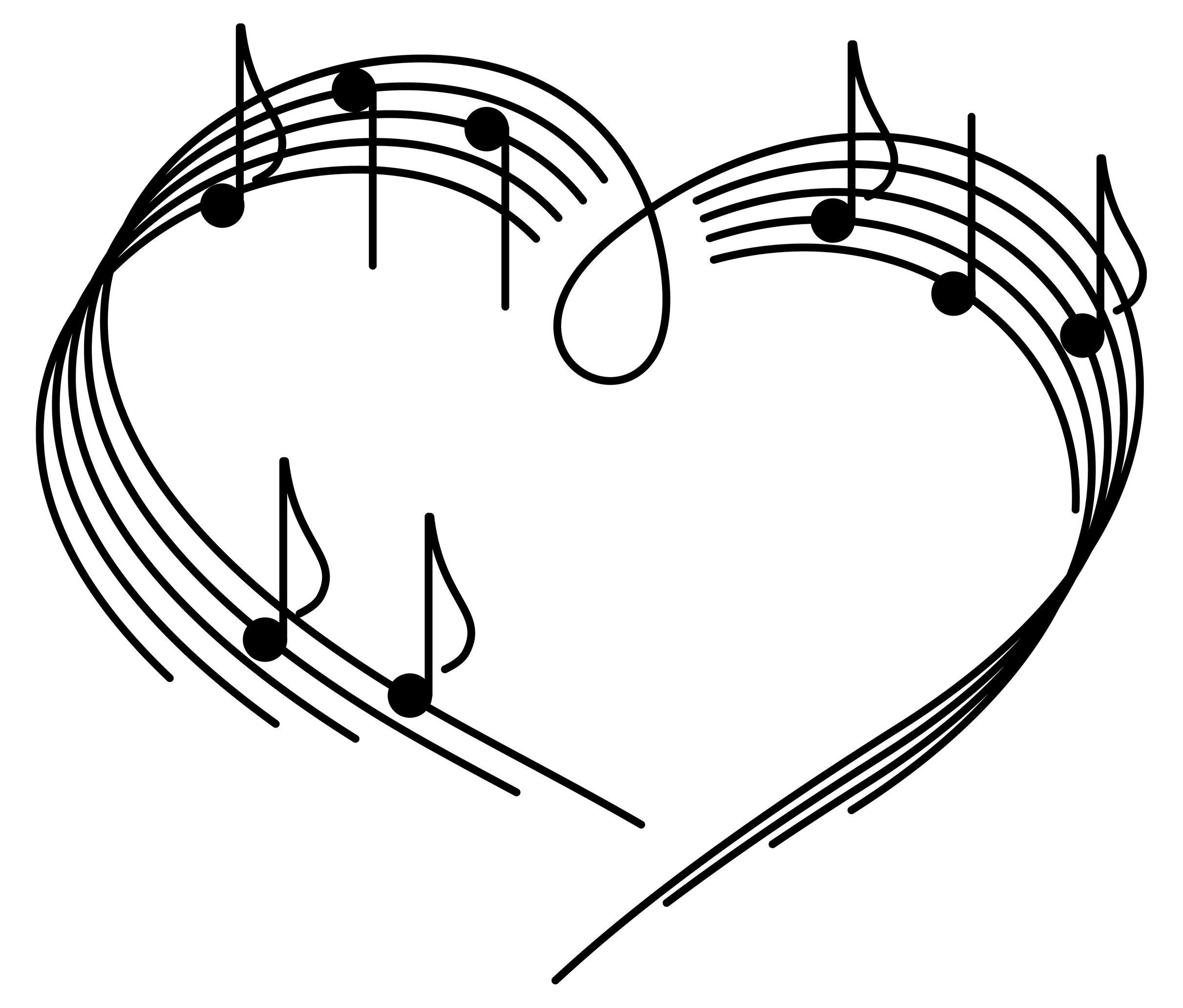 2422x2063 Notes Heart Clipart