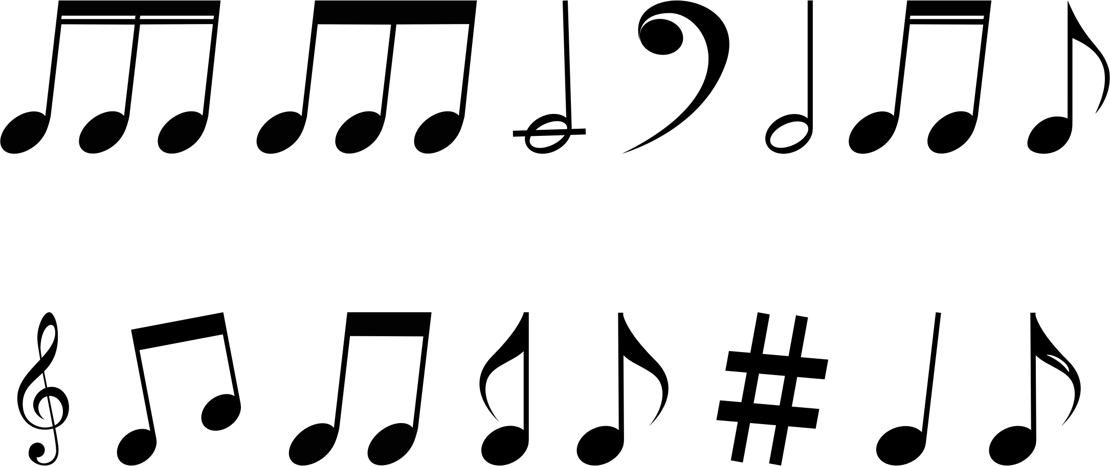 2170x912 Music Notes Png Clipart Web Icons Png