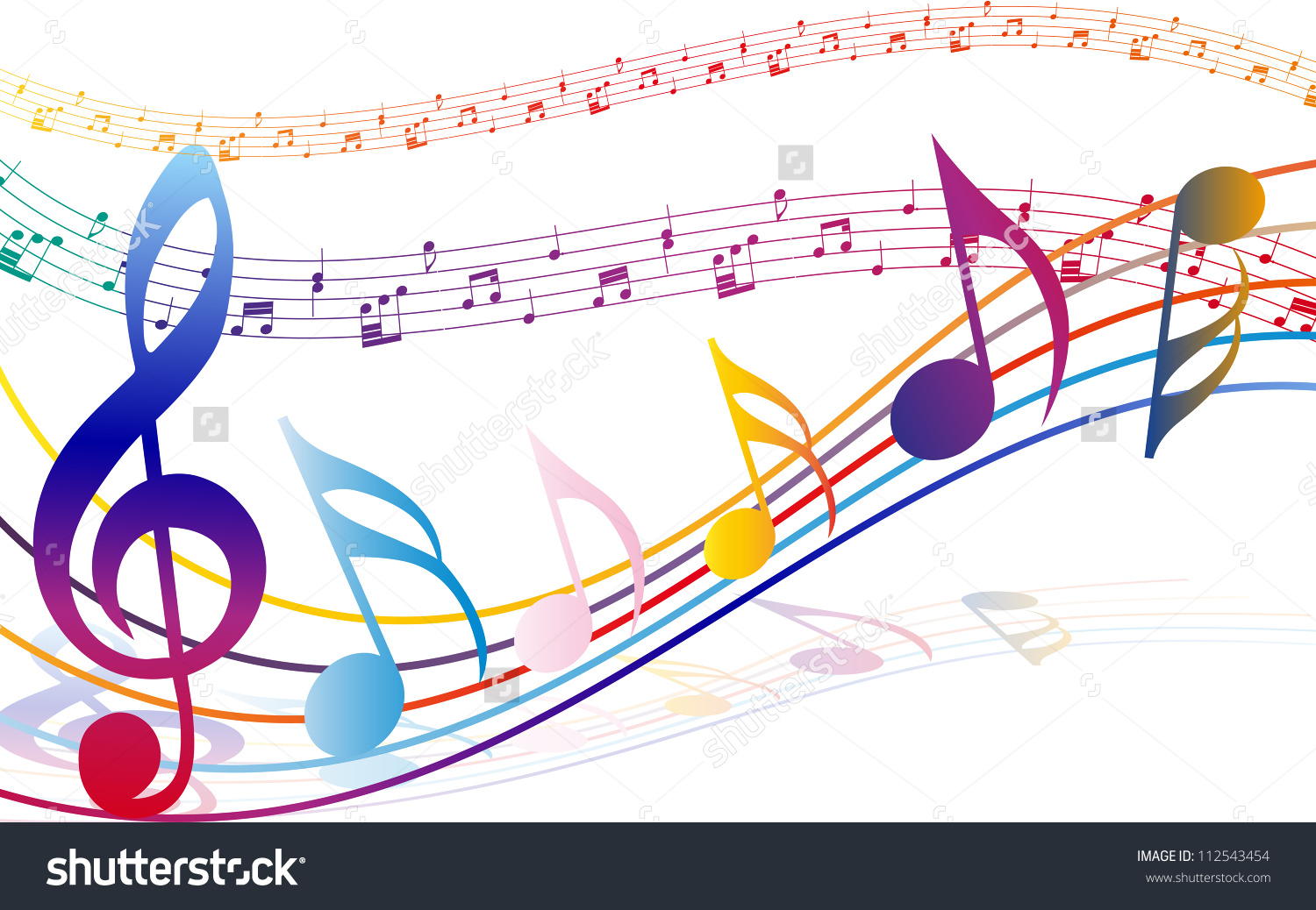 1500x1038 Colorful Music Notes Clipart Transparent