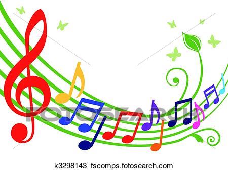 450x338 Clipart Of Colorful Musical Notes K3298143