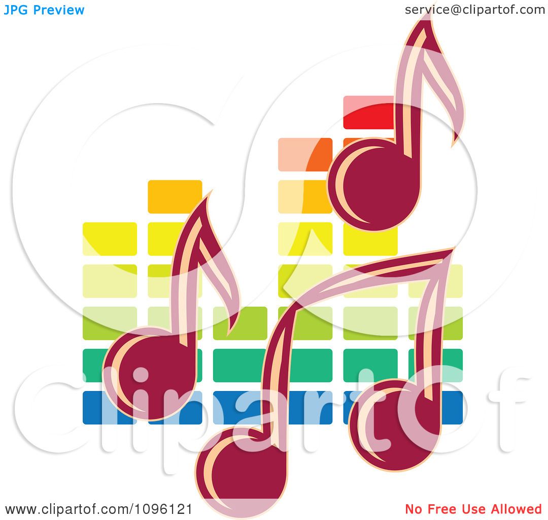 1080x1024 Clipart Music Notes And Colorful Equalizer
