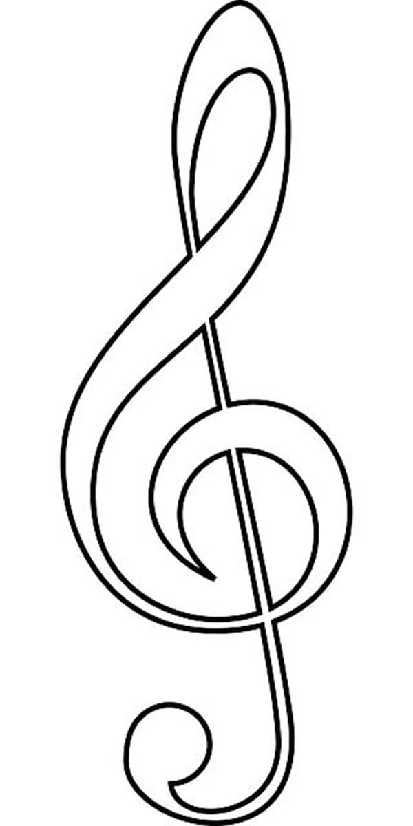 600x1200 Clef Of Music Notes Colouring Page Fun Colouring