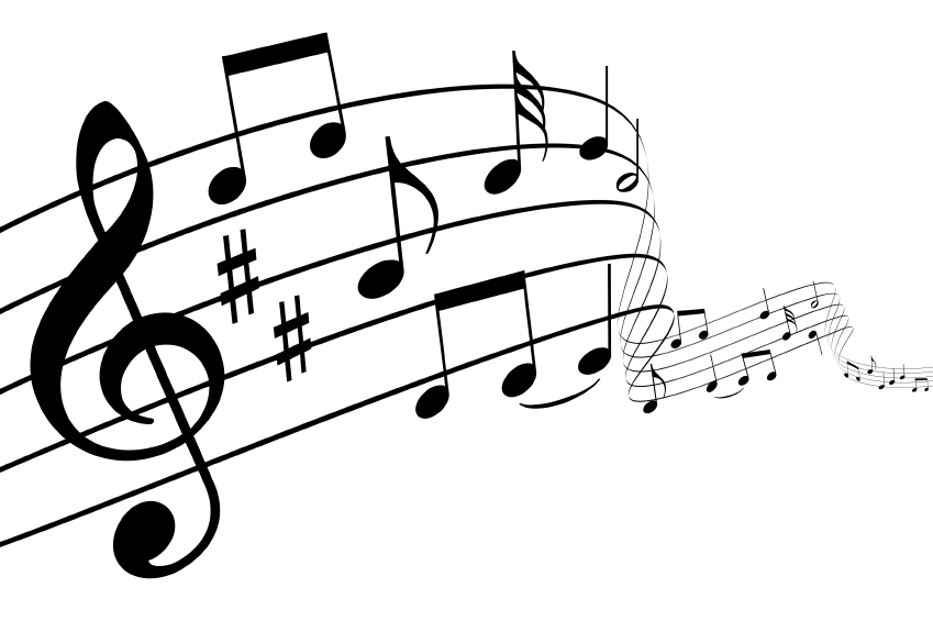 849x565 Musical Notes Background Clipart